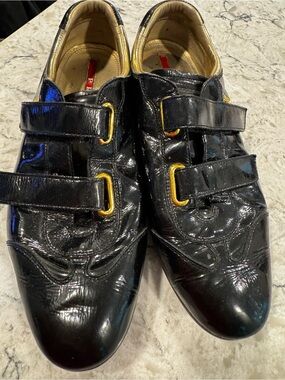 Vintage Prada America Cup Patent Leather Sneaker Size US 7-7.5 Women 37